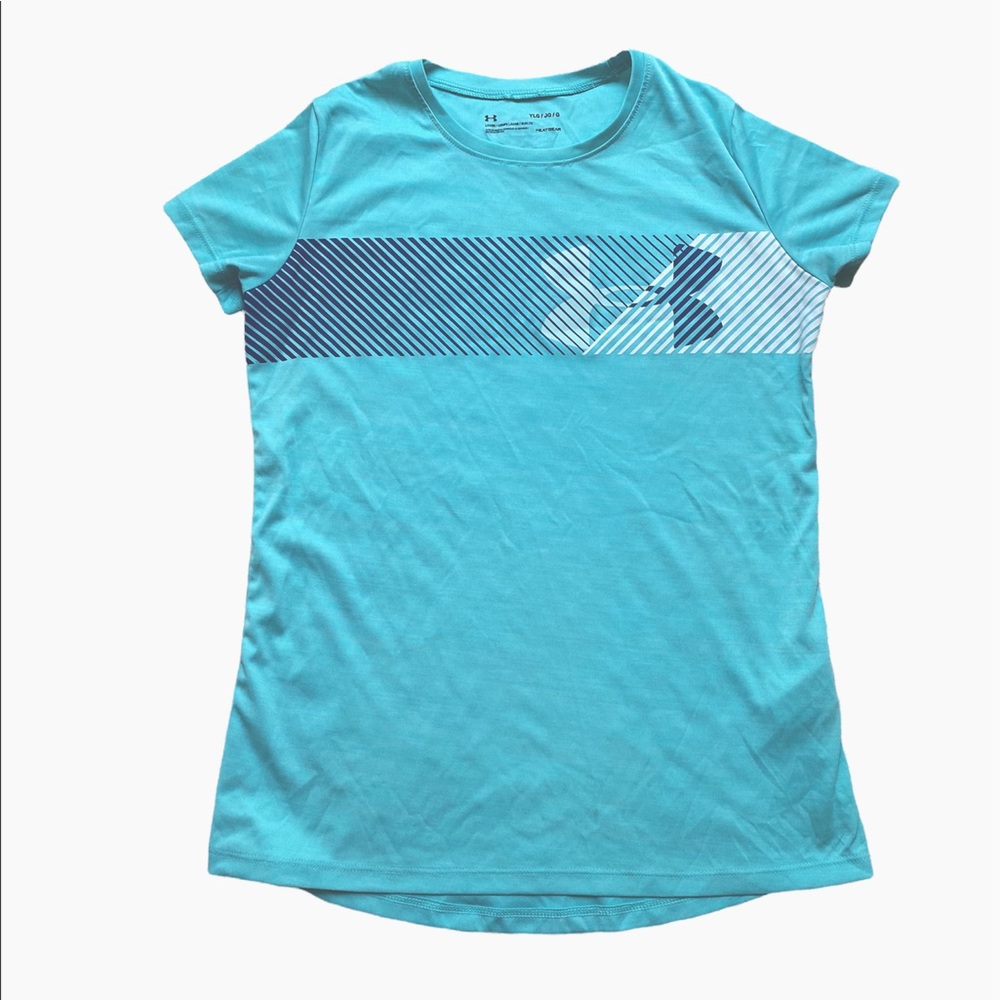 Under Armour Kids Heat Gear Short Sleeve T-shirt Teal Size Youth Large